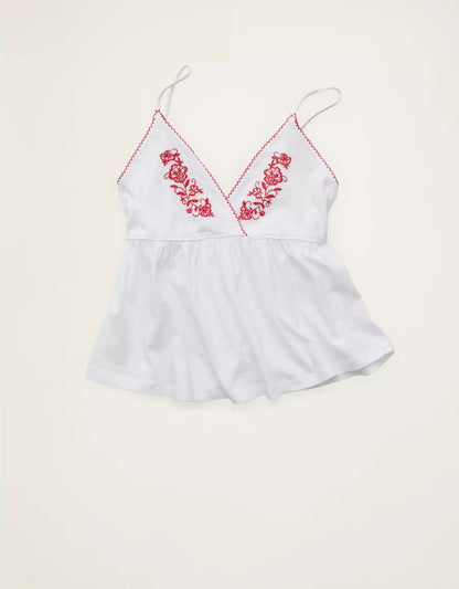 Babydoll‑Style V‑Neck Embroidered Women’s Camisole