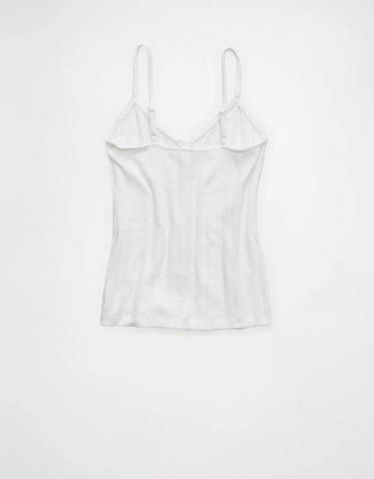 Fitted Henley‑Style Button‑Front Ribbed Women’s Camisole