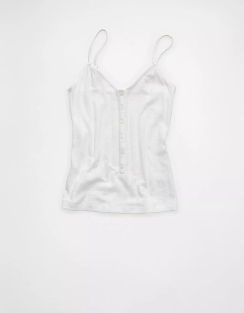 Fitted Henley‑Style Button‑Front Ribbed Women’s Camisole