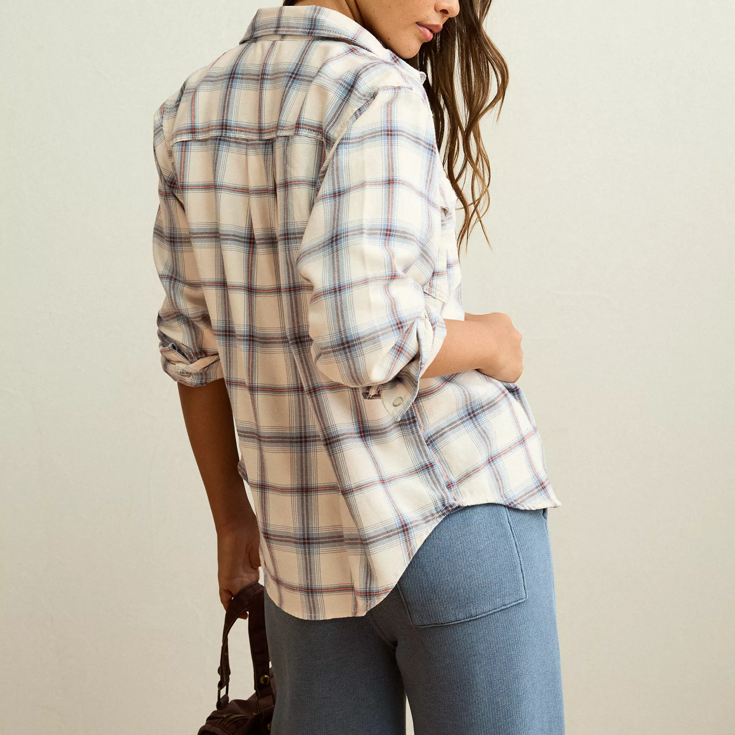 Vintage‑Inspired Plaid Flannel Snap‑Front Long‑Sleeve Casual Shirt